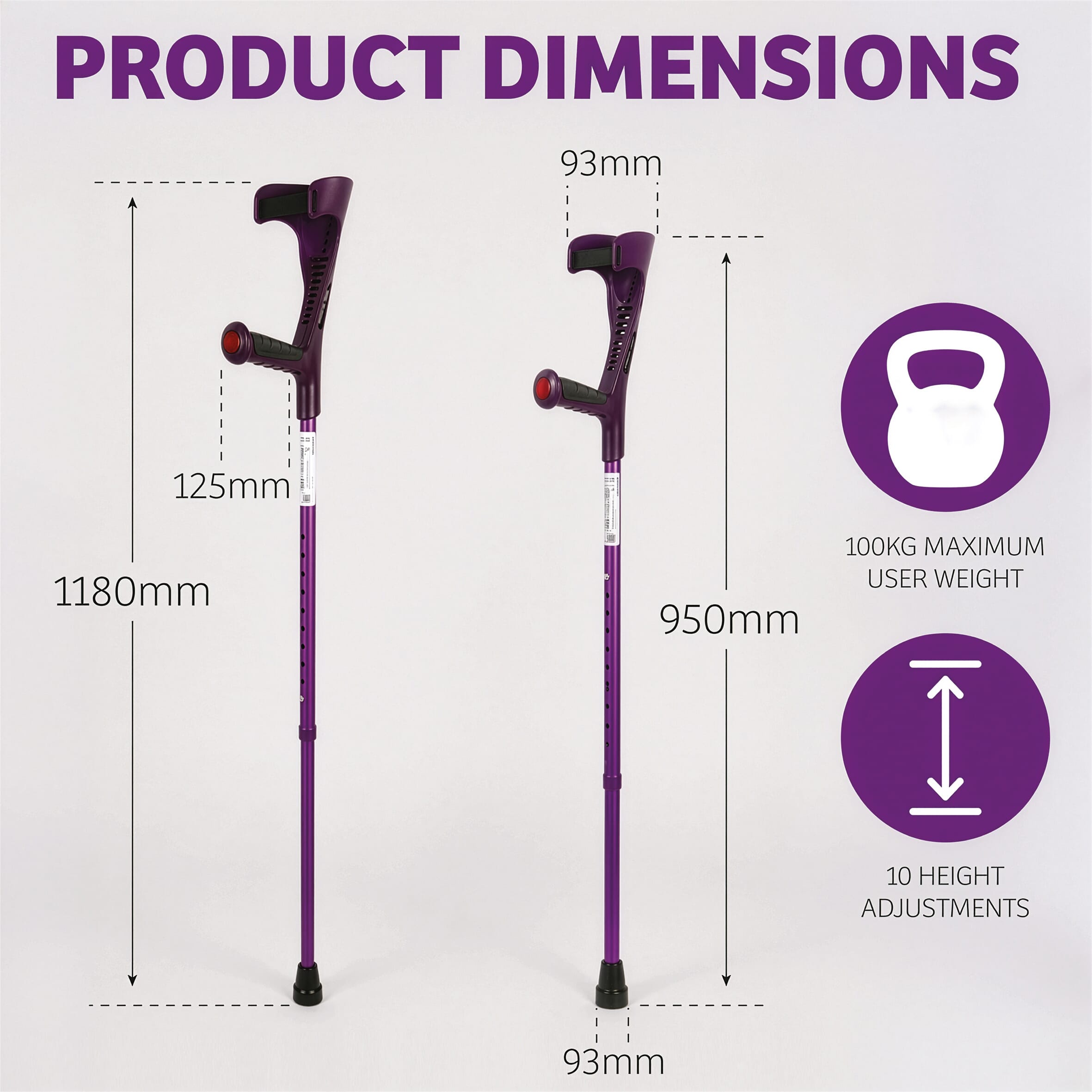 open cuff forearm crutches purple 3