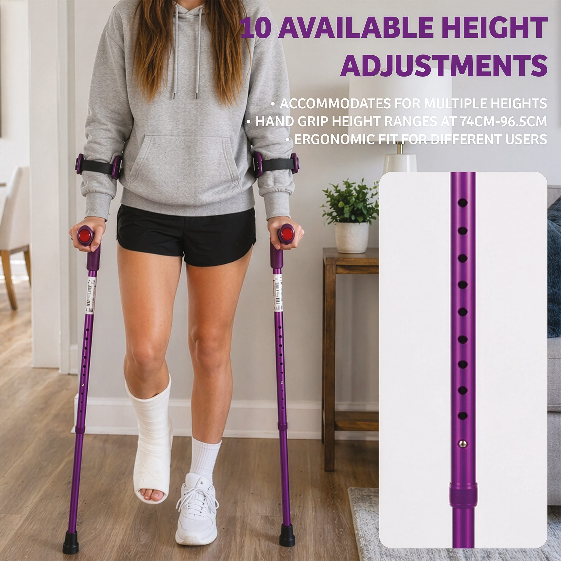 open cuff forearm crutches purple 4