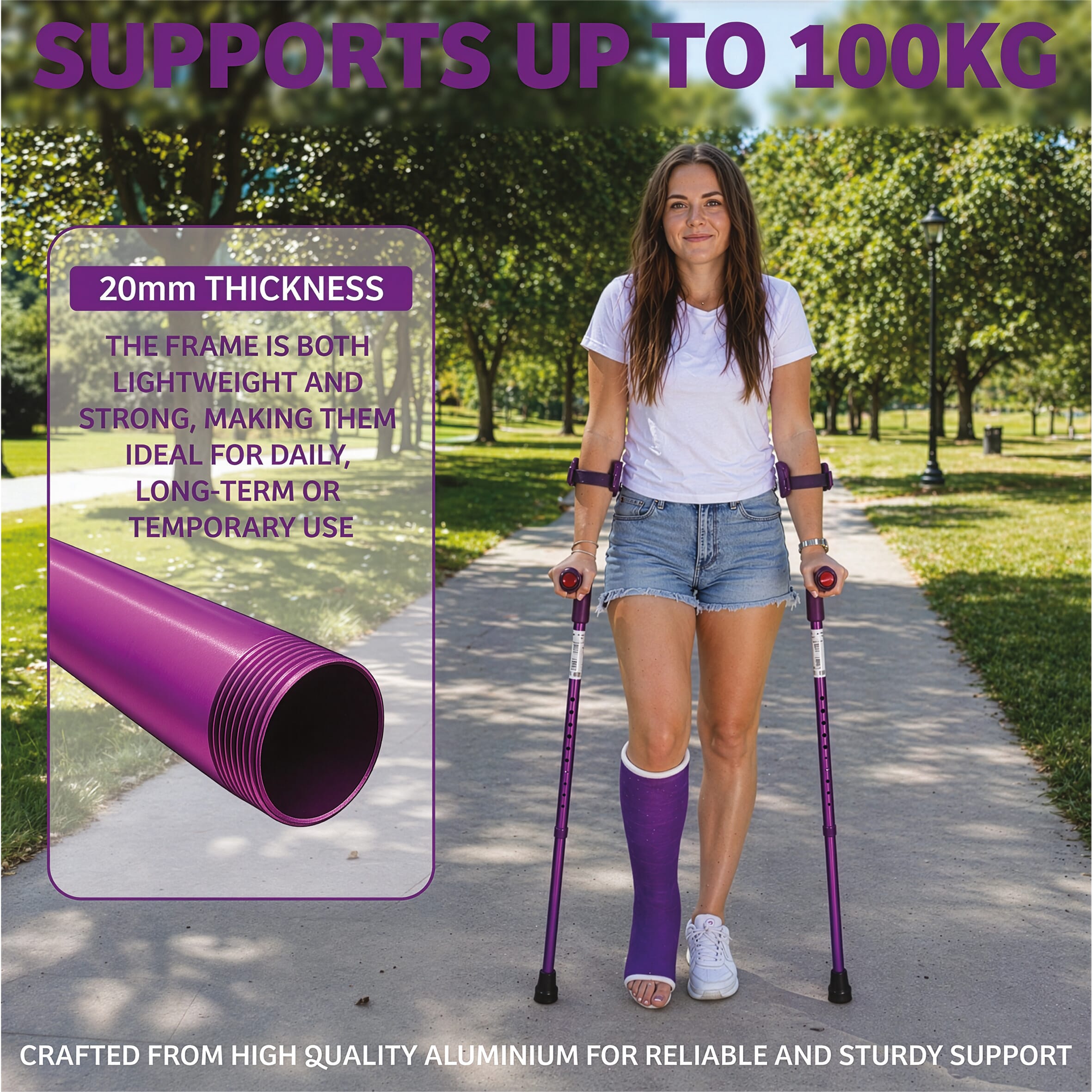 open cuff forearm crutches purple 6