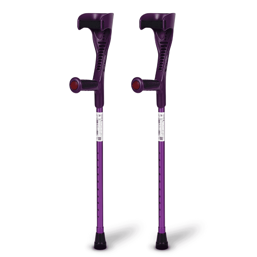 open cuff forearm crutches purple