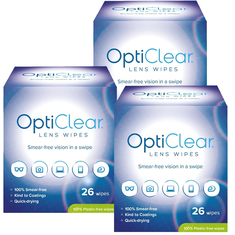 opticlear lens cleaning wipes 3 packs 78 wipes