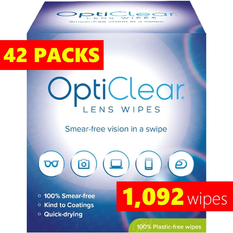 opticlear lens cleaning wipes 42 packs 1092 wipes