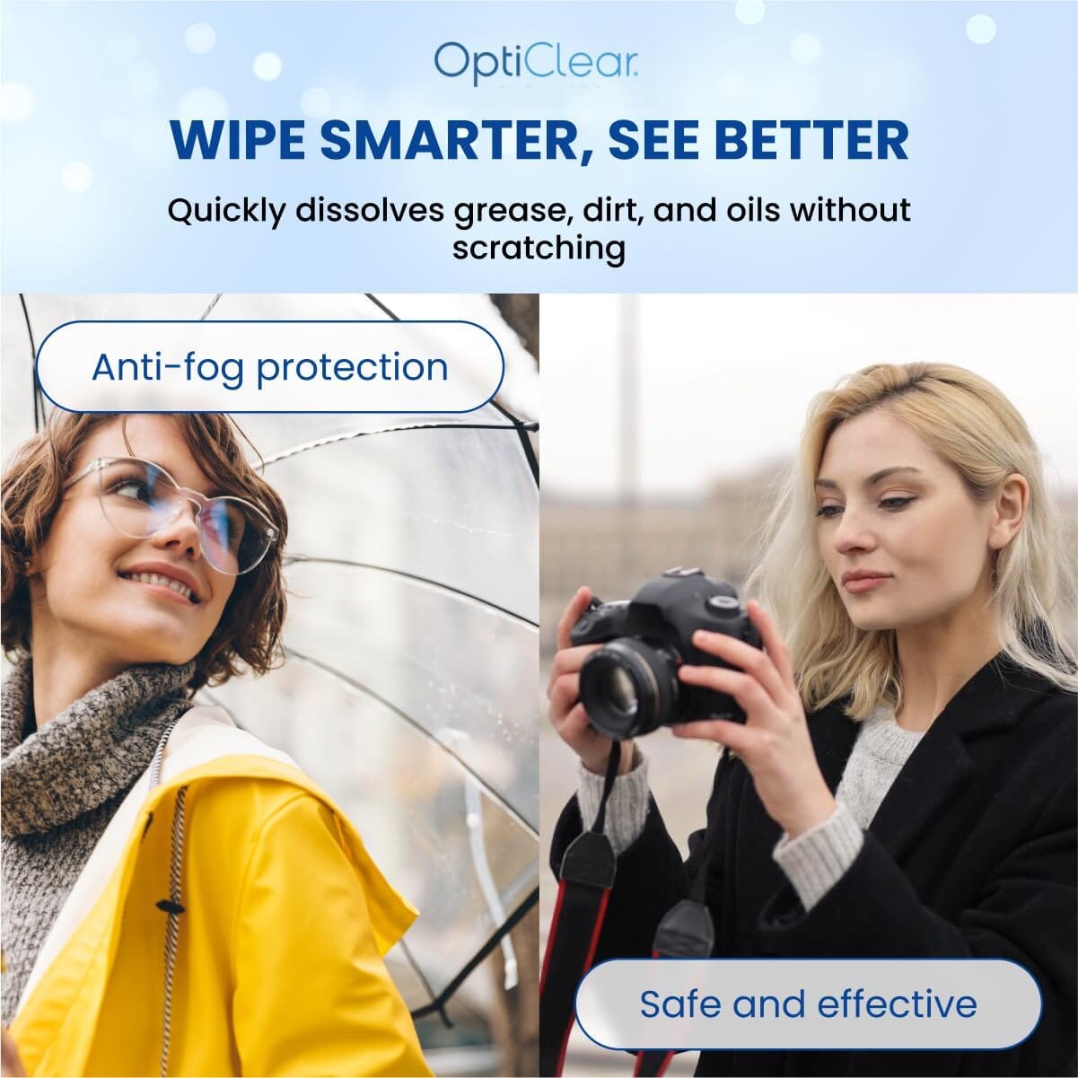 opticlear lens cleaning wipes fog free