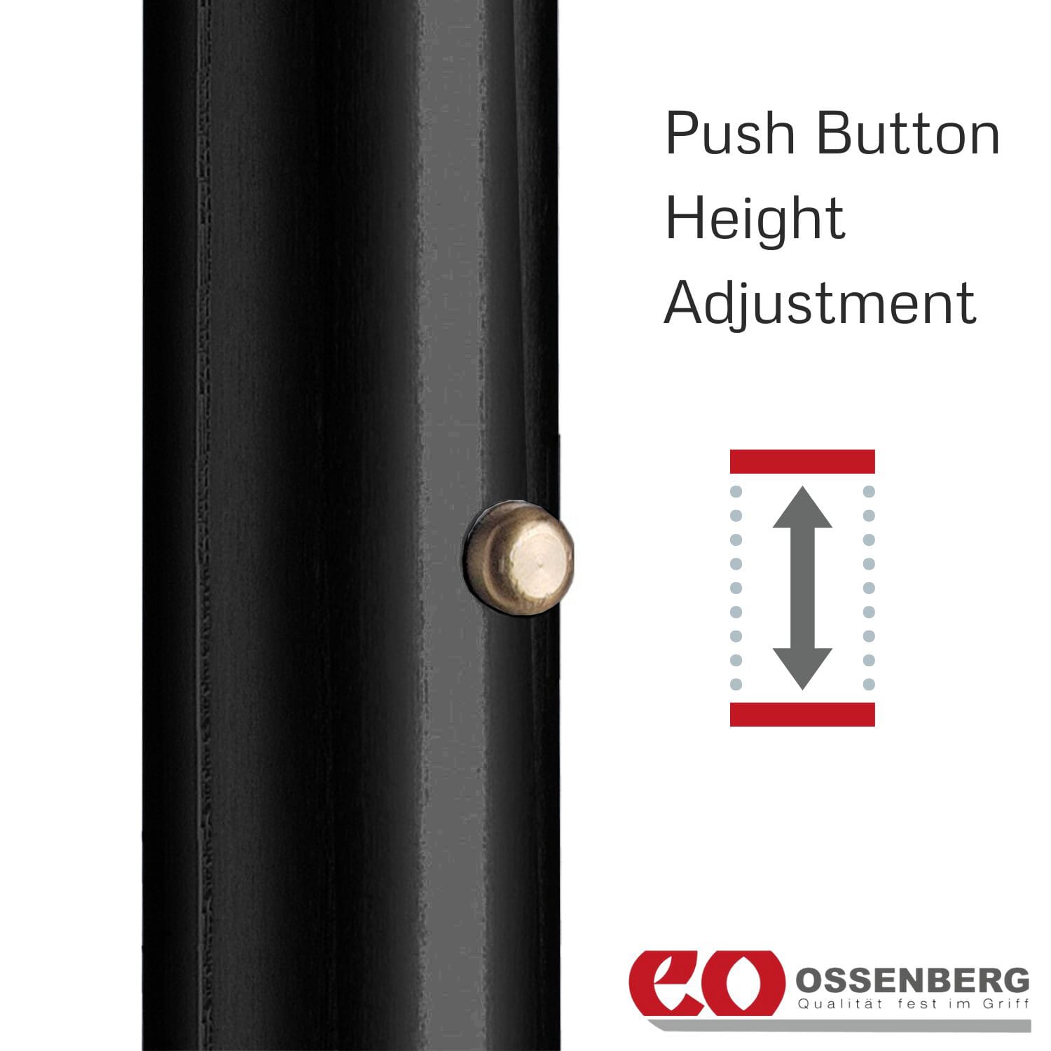 ossenberg arthritic grip handle walking stick black adjust