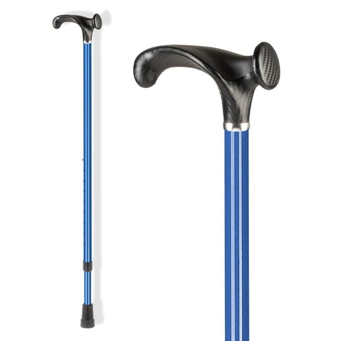 ossenberg arthritic grip handle walking stick blue left