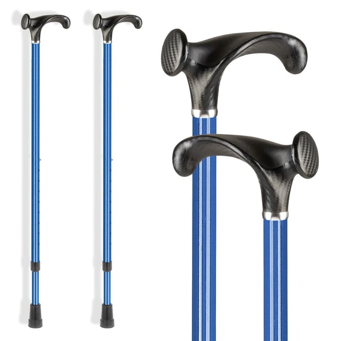 ossenberg arthritic grip handle walking stick blue