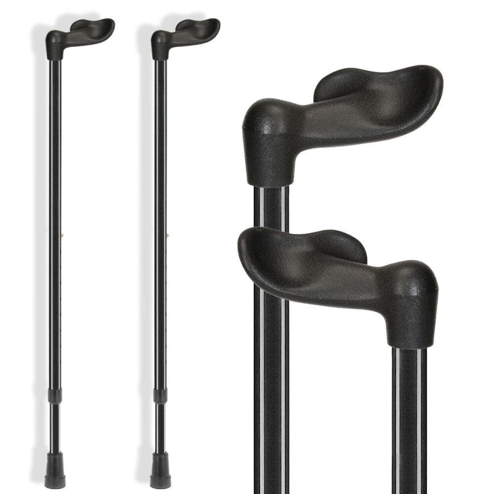 Ossenberg Comfort Fischer Handle Walking Stick - Black
