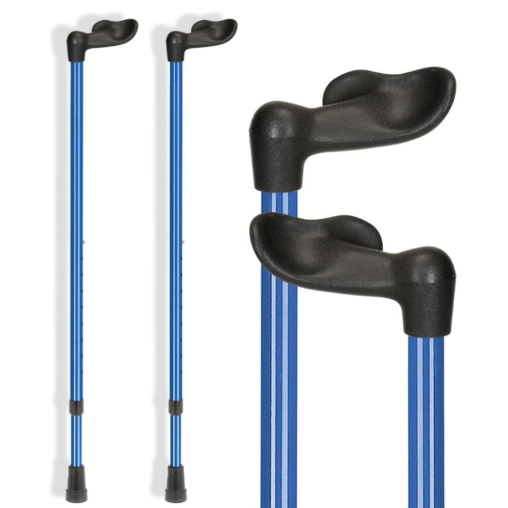 Ossenberg Comfort Fischer Handle Walking Stick - Blue
