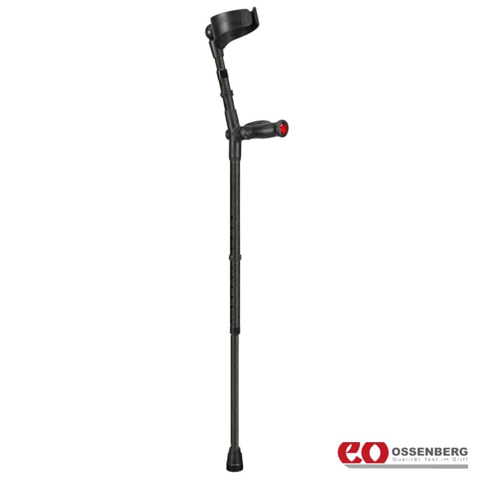 ossenberg comfort grip double adjustable crutches black left