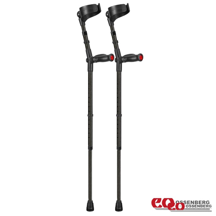 ossenberg comfort grip double adjustable crutches black pair