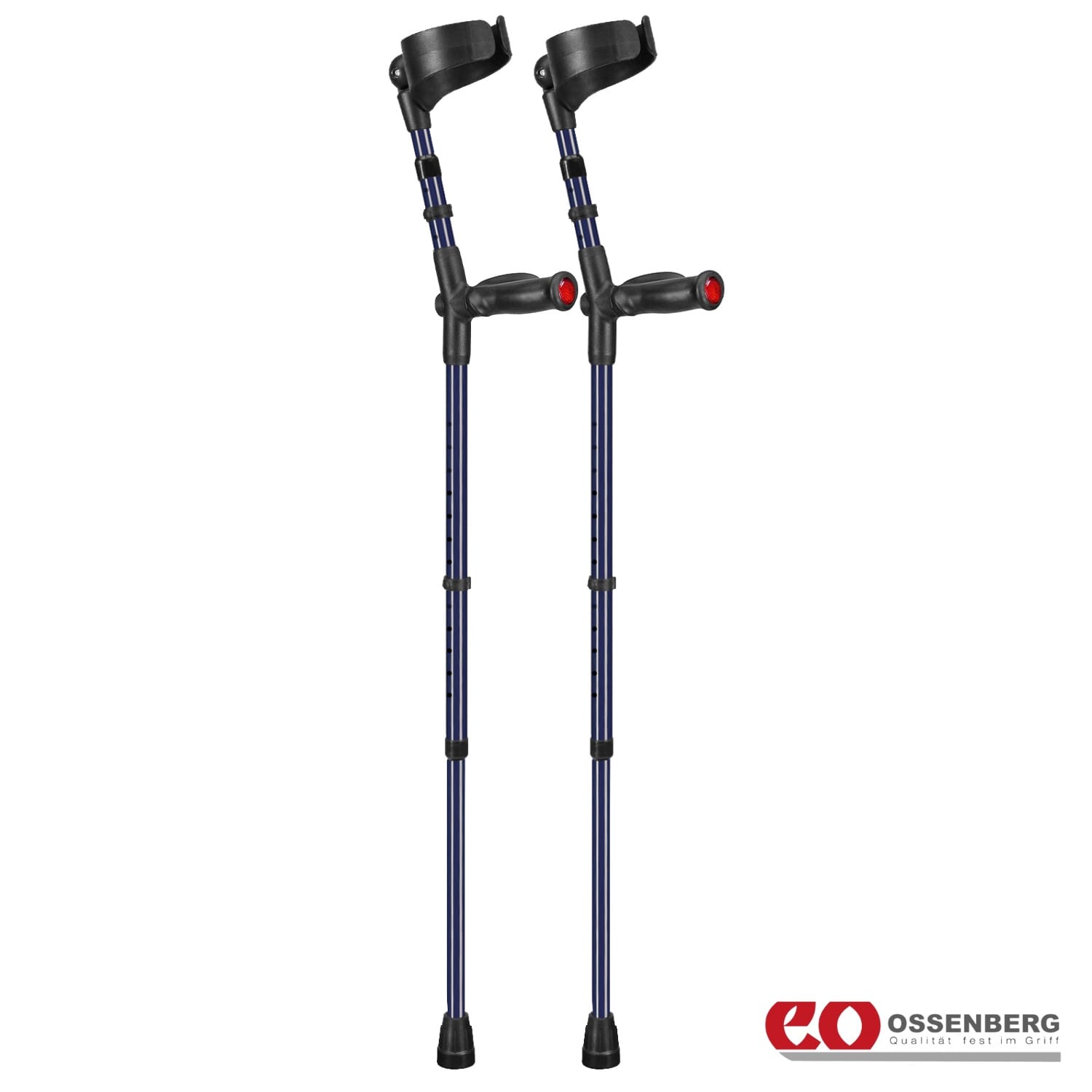 ossenberg comfort grip double adjustable crutches blue pair
