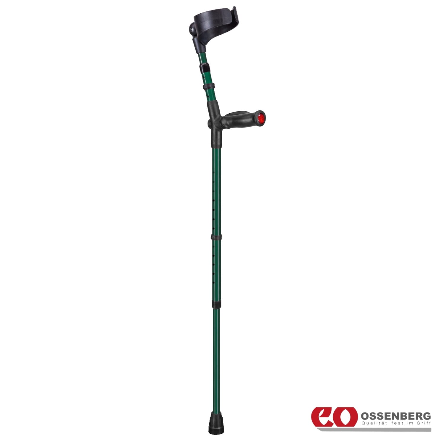 ossenberg comfort grip double adjustable crutches british racing green left