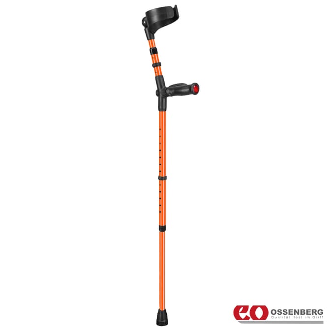 ossenberg comfort grip double adjustable crutches orange left