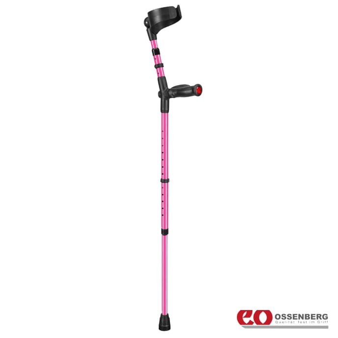 ossenberg comfort grip double adjustable crutches pink left