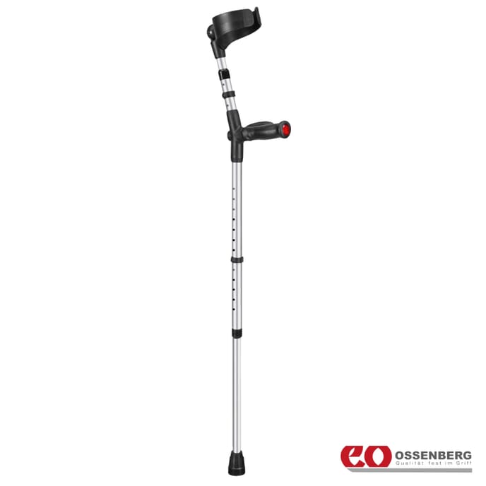 ossenberg comfort grip double adjustable crutches silver left