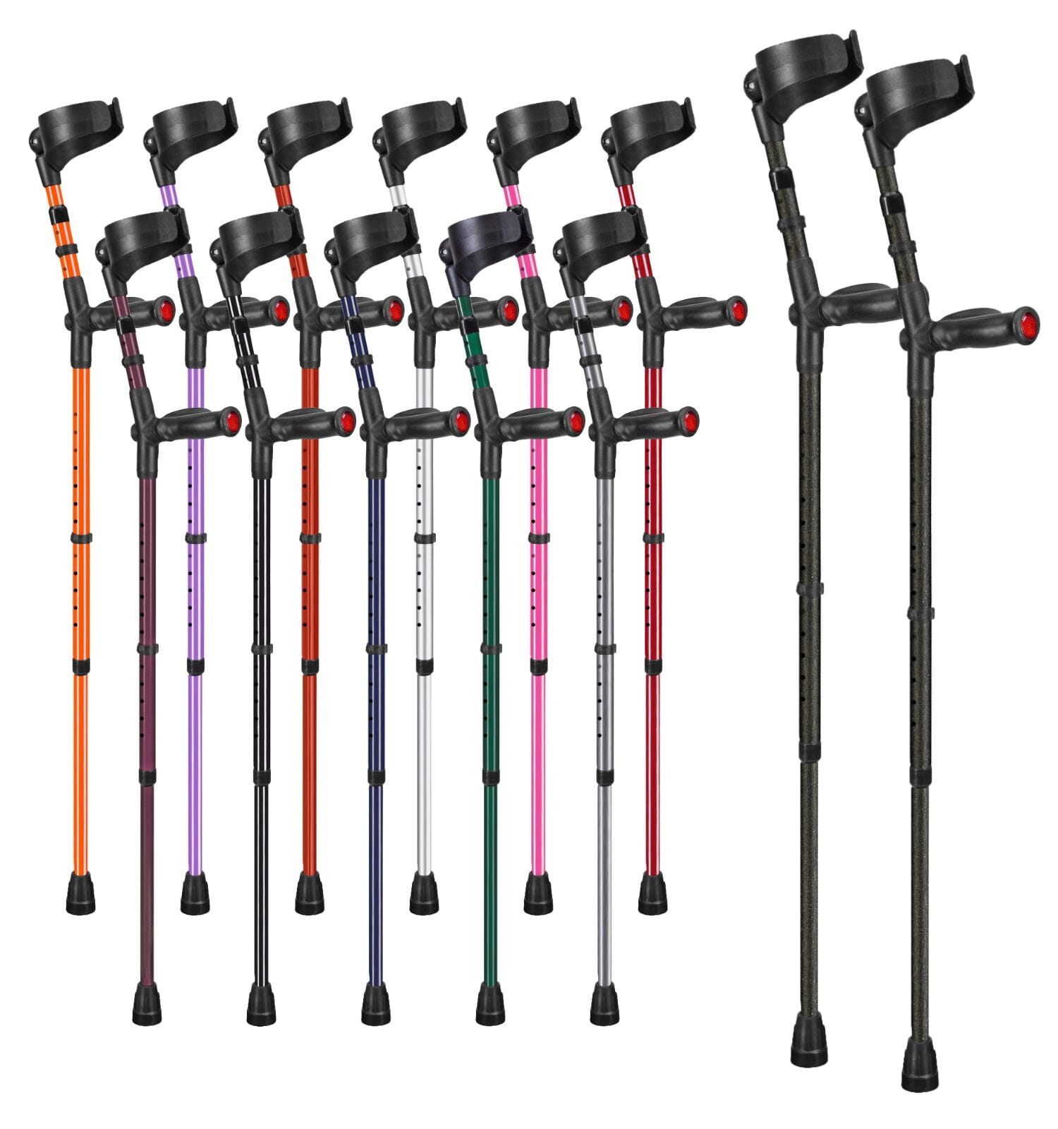 View Ossenberg Comfort Grip Double Adjustable Crutches Blackberry Left information