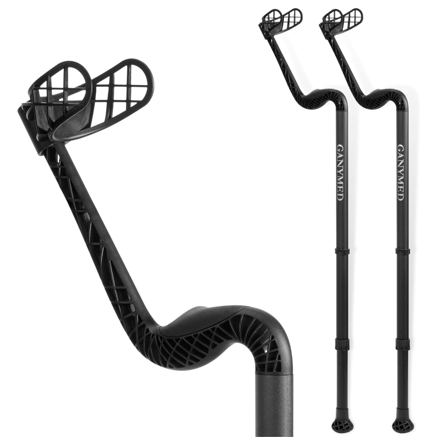 View Ossenberg Comfort Grip Ganymed Crutches Black Pair information