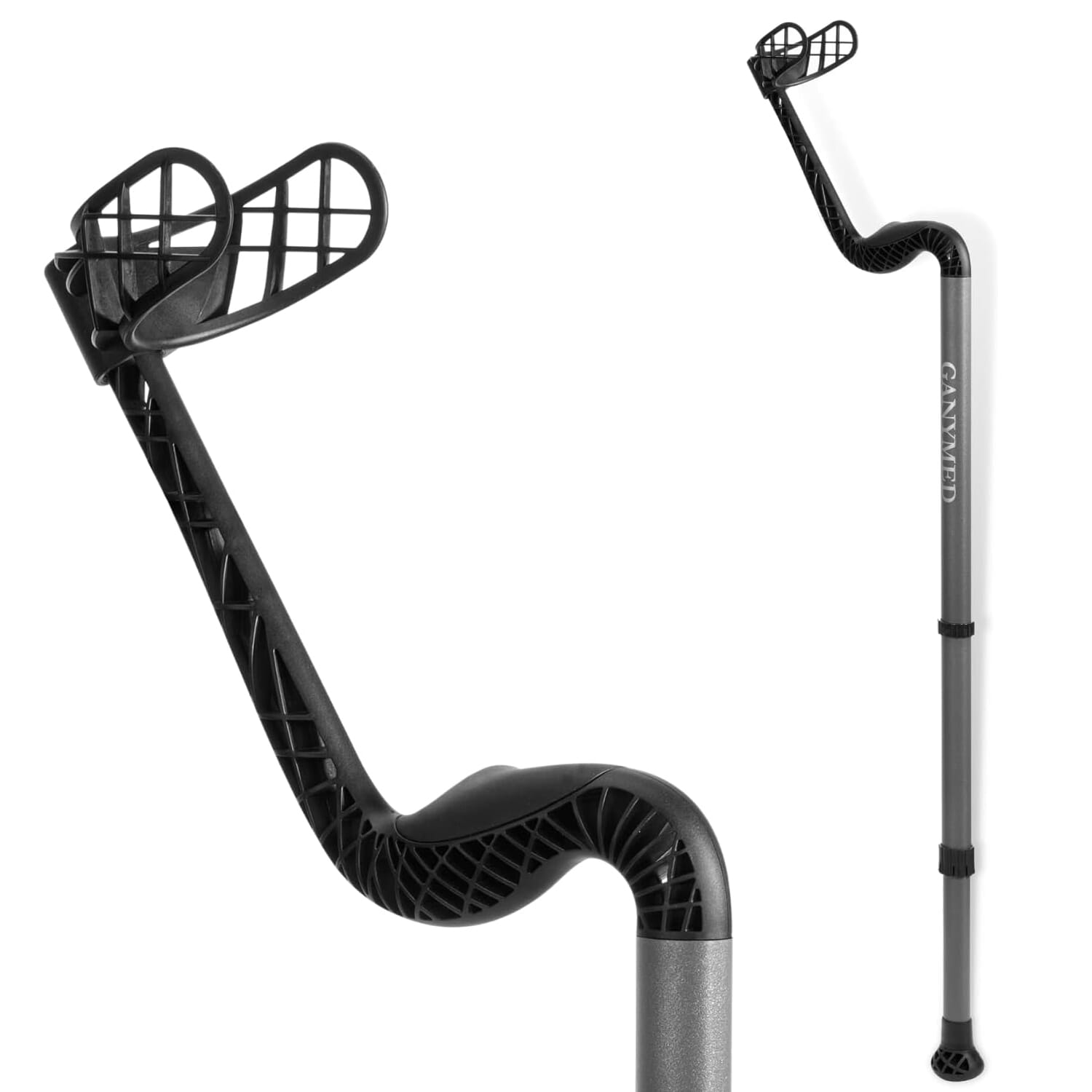 View Ossenberg Comfort Grip Ganymed Crutches Grey Left information