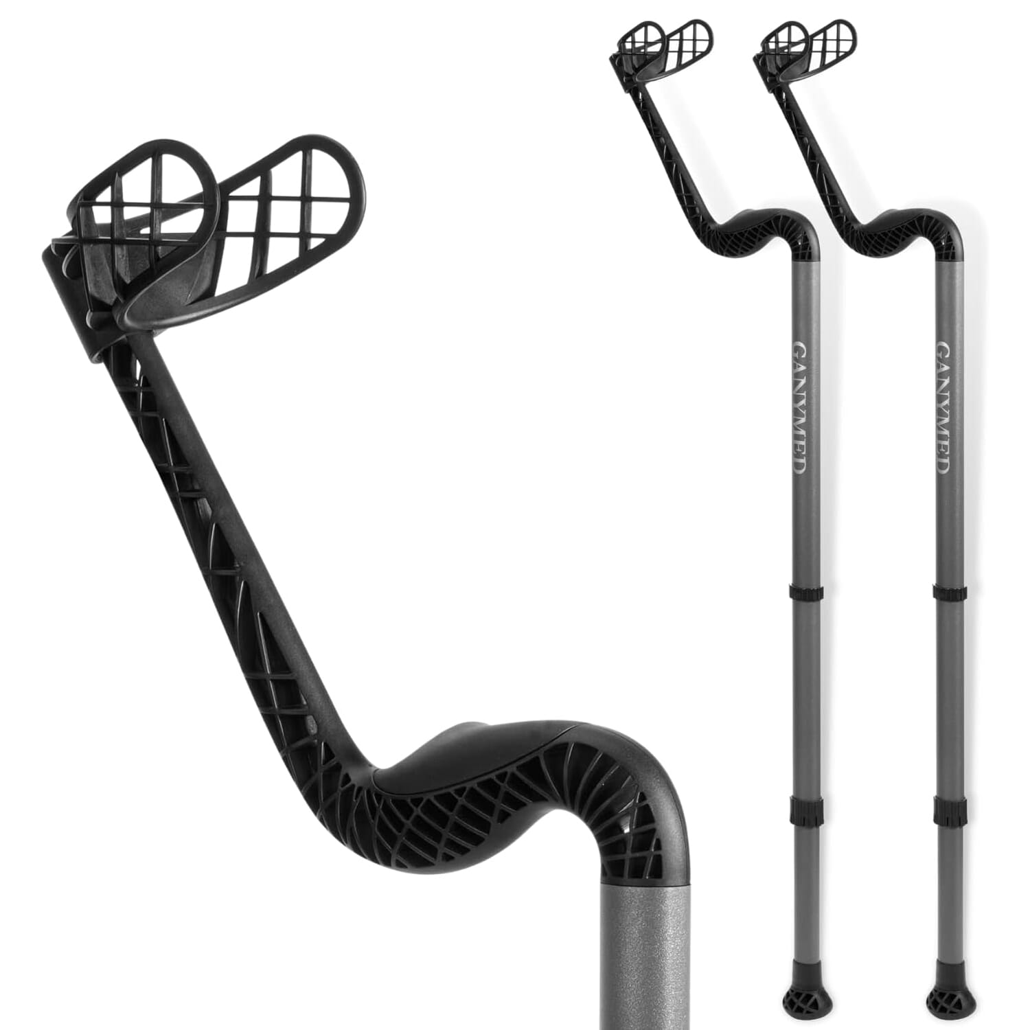 View Ossenberg Comfort Grip Ganymed Crutches Grey Pair information