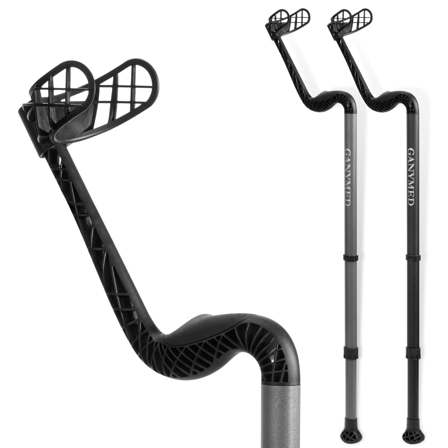 View Ossenberg Comfort Grip Ganymed Crutches Grey Right information