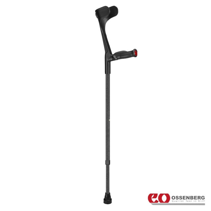 ossenberg open cuff comfort grip crutches black left