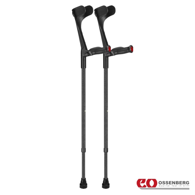ossenberg open cuff comfort grip crutches black pair