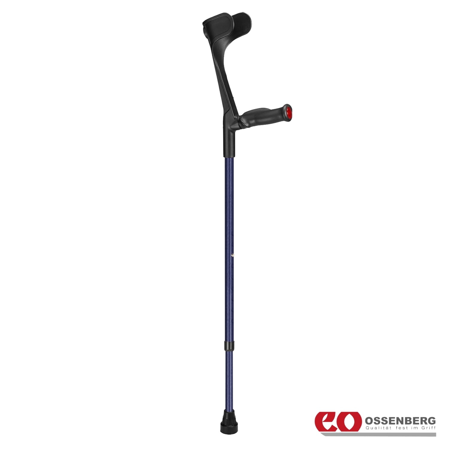 View Ossenberg Open Cuff Comfort Grip Crutches Blue Left information