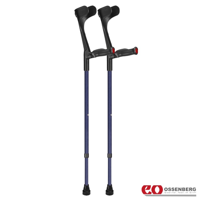 ossenberg open cuff comfort grip crutches blue pair