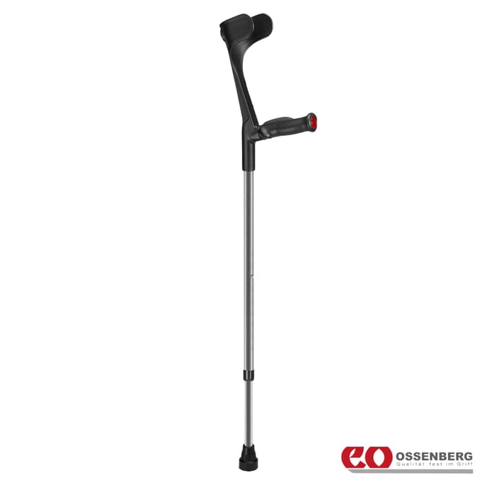 ossenberg open cuff comfort grip crutches grey left