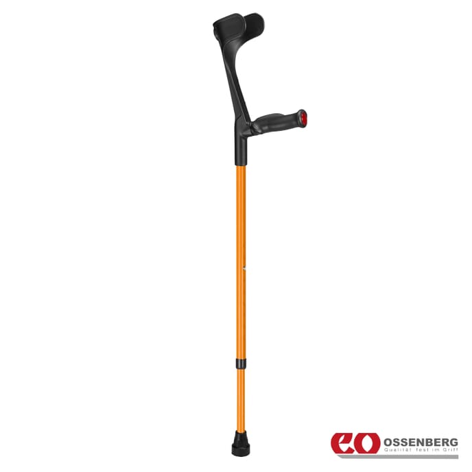 ossenberg open cuff comfort grip crutches orange left