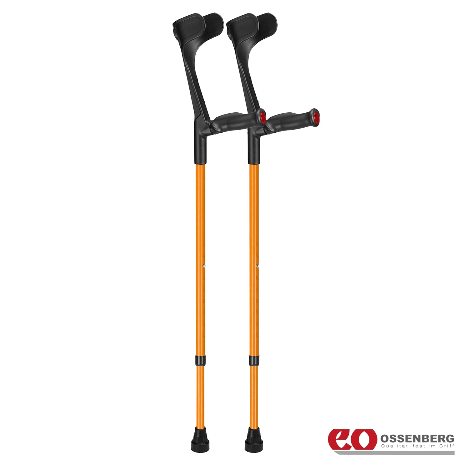 ossenberg open cuff comfort grip crutches orange pair