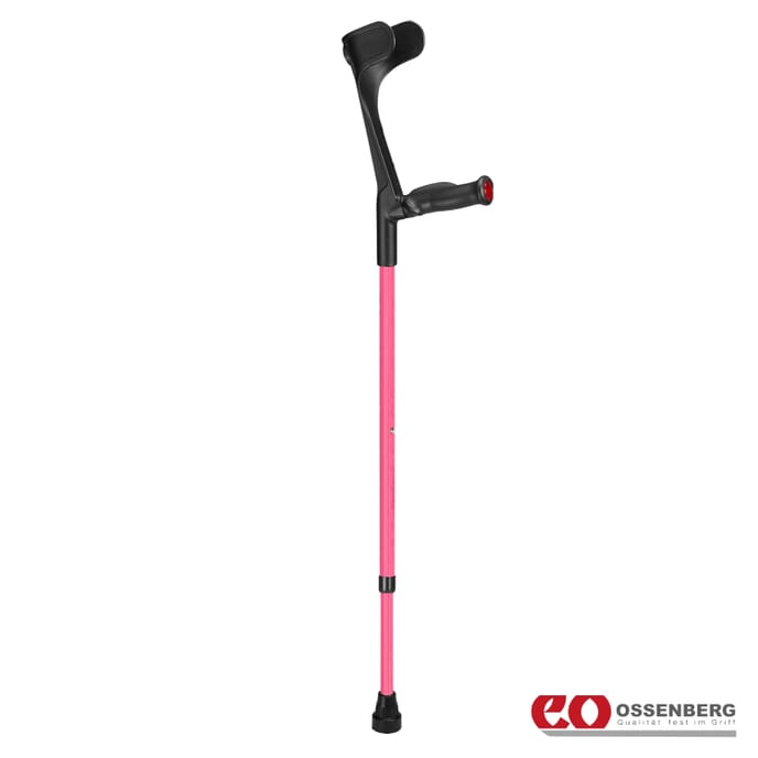 ossenberg open cuff comfort grip crutches pink left