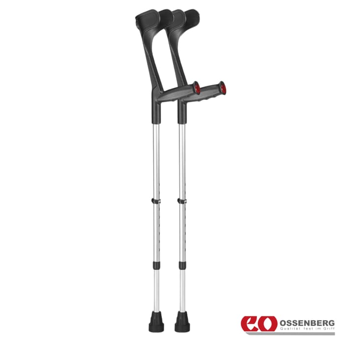 ossenberg open cuff crutches black pair