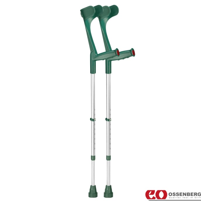 ossenberg open cuff crutches green pair