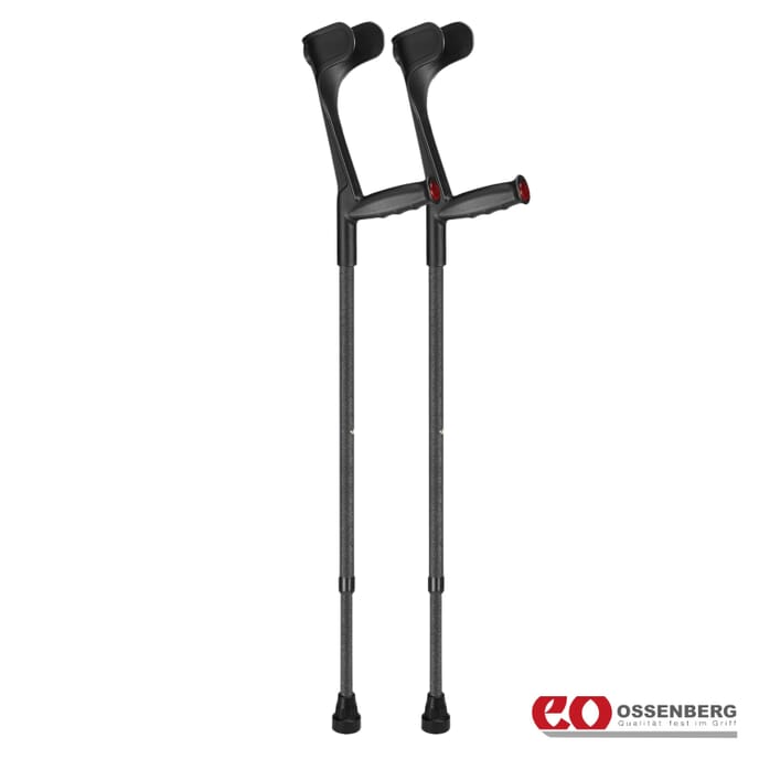 ossenberg open cuff soft grip crutches black pair