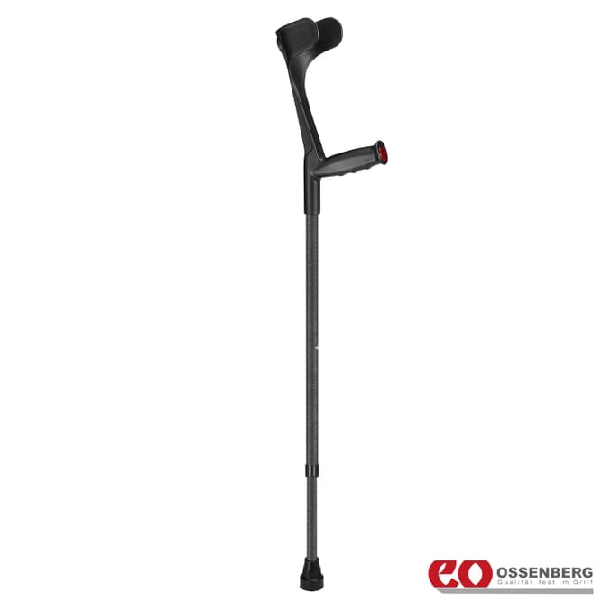 ossenberg open cuff soft grip crutches black single