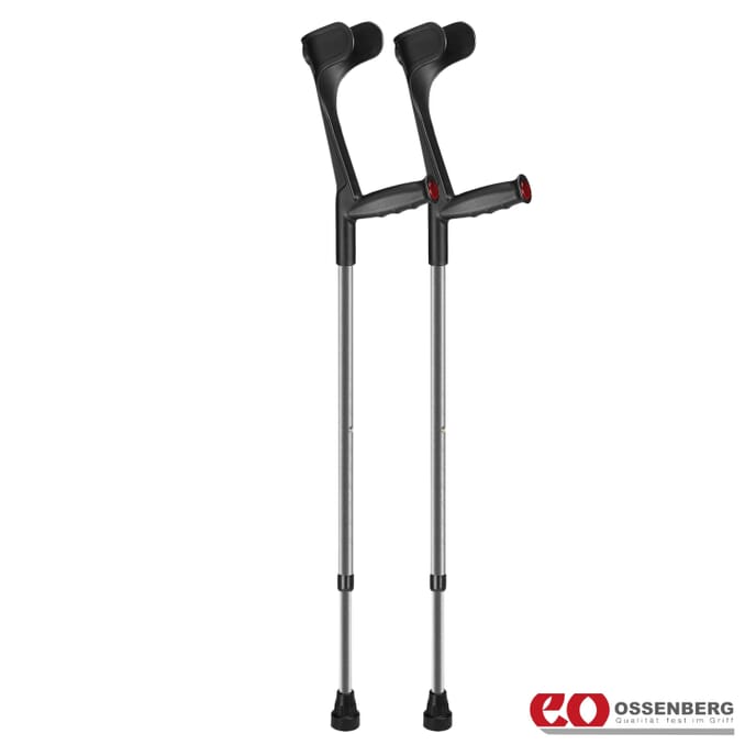 ossenberg open cuff soft grip crutches grey pair