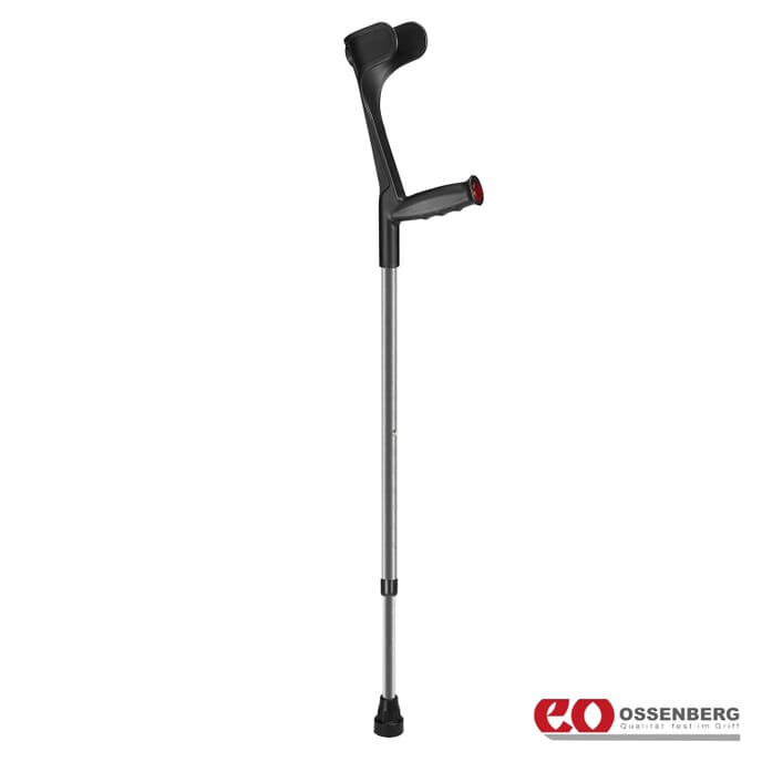 ossenberg open cuff soft grip crutches grey single