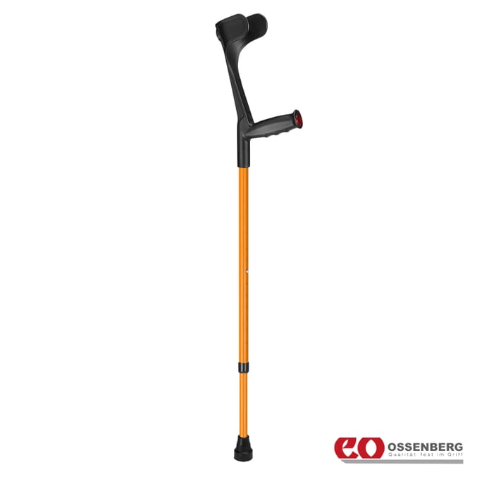 ossenberg open cuff soft grip crutches orange single