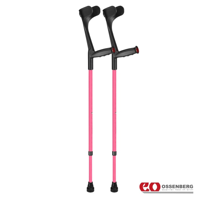 ossenberg open cuff soft grip crutches pink pair