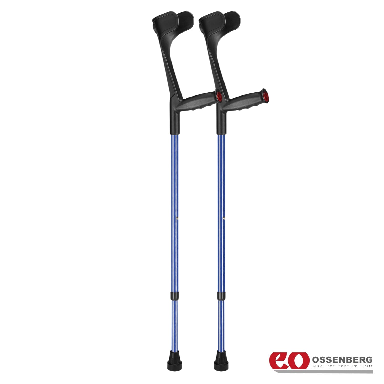View Ossenberg Open Cuff Soft Grip Crutches Royal Blue Pair information