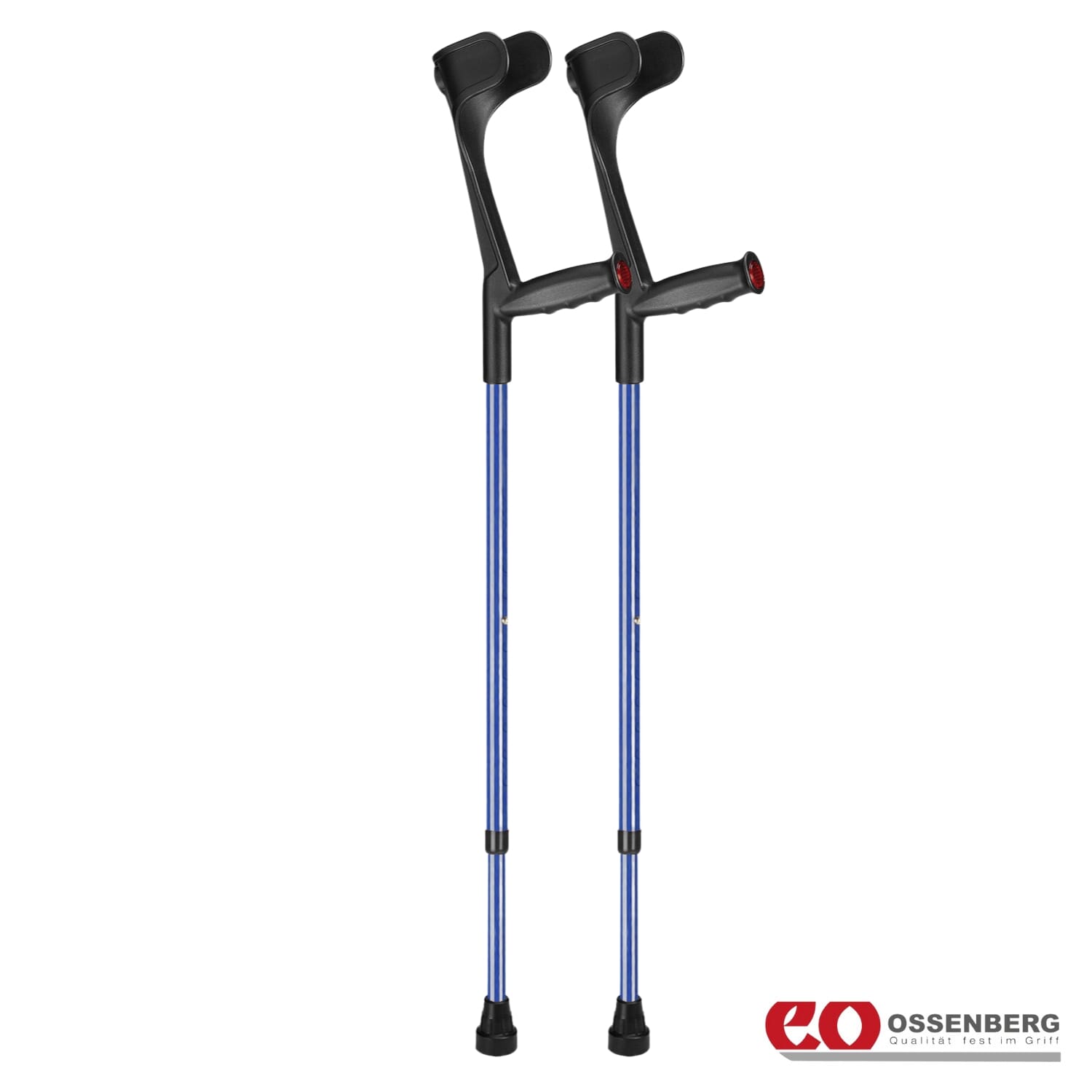 ossenberg open cuff soft grip crutches royal blue pair