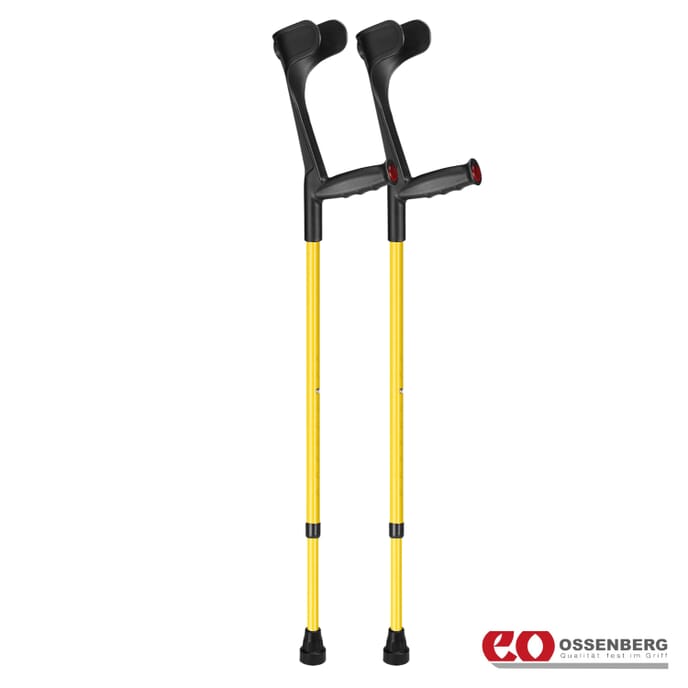 ossenberg open cuff soft grip crutches yellow pair