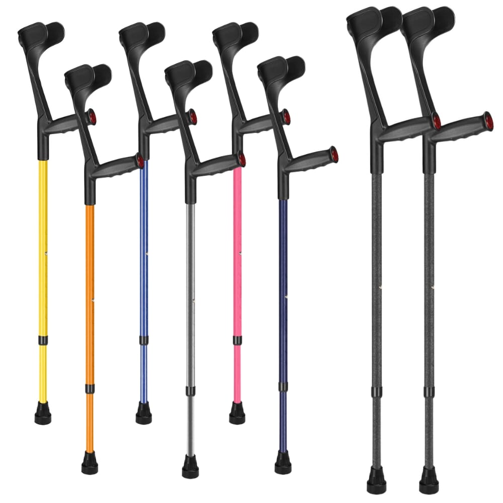 View Ossenberg Open Cuff Soft Grip Crutches Pink Single information