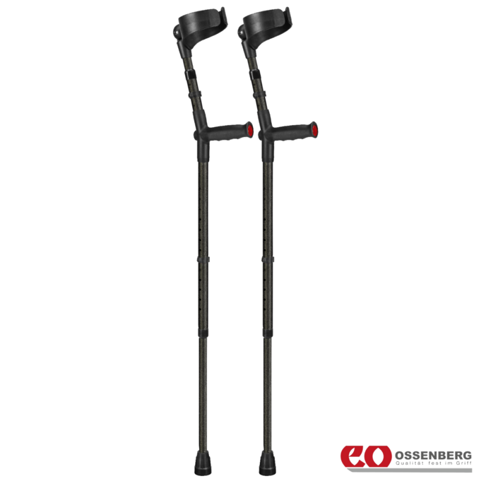 ossenberg soft grip double adjustable crutches black pair