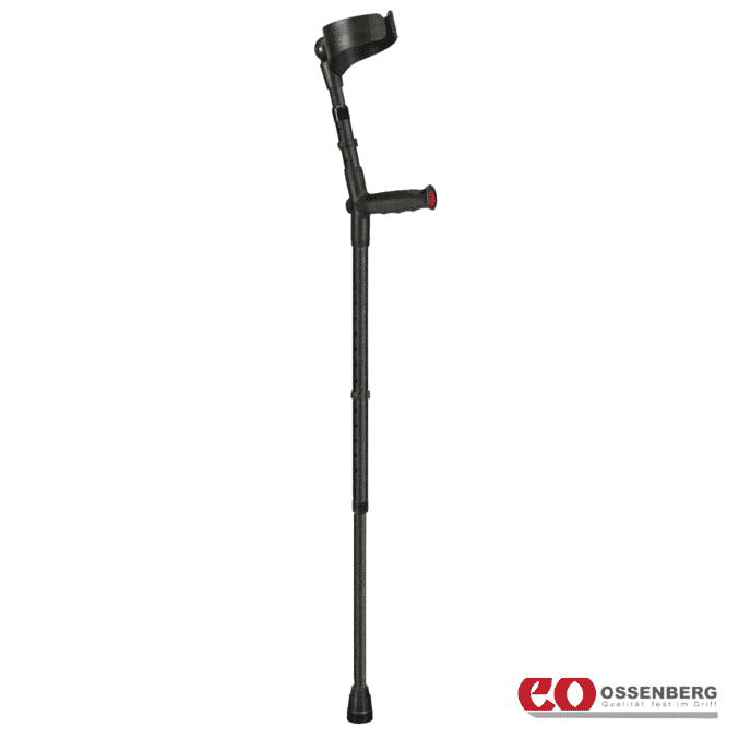 ossenberg soft grip double adjustable crutches black single