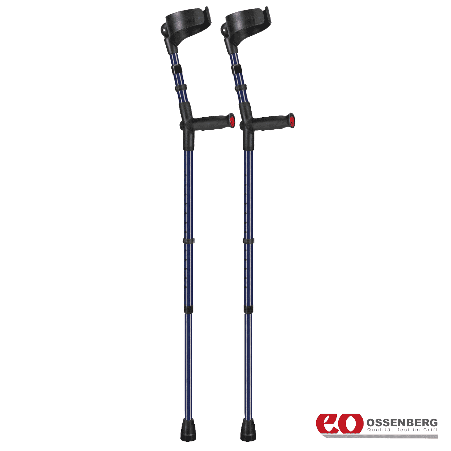 View Ossenberg Soft Grip Double Adjustable Crutches Blue Pair information