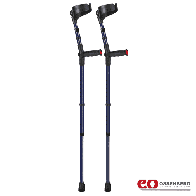 ossenberg soft grip double adjustable crutches blue pair