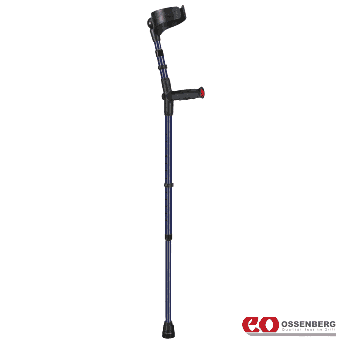 ossenberg soft grip double adjustable crutches blue single