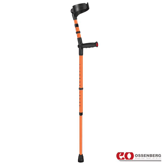 ossenberg soft grip double adjustable crutches orange single